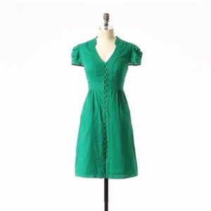 Maeve for anthropologie Vibrant Green Midi Dress